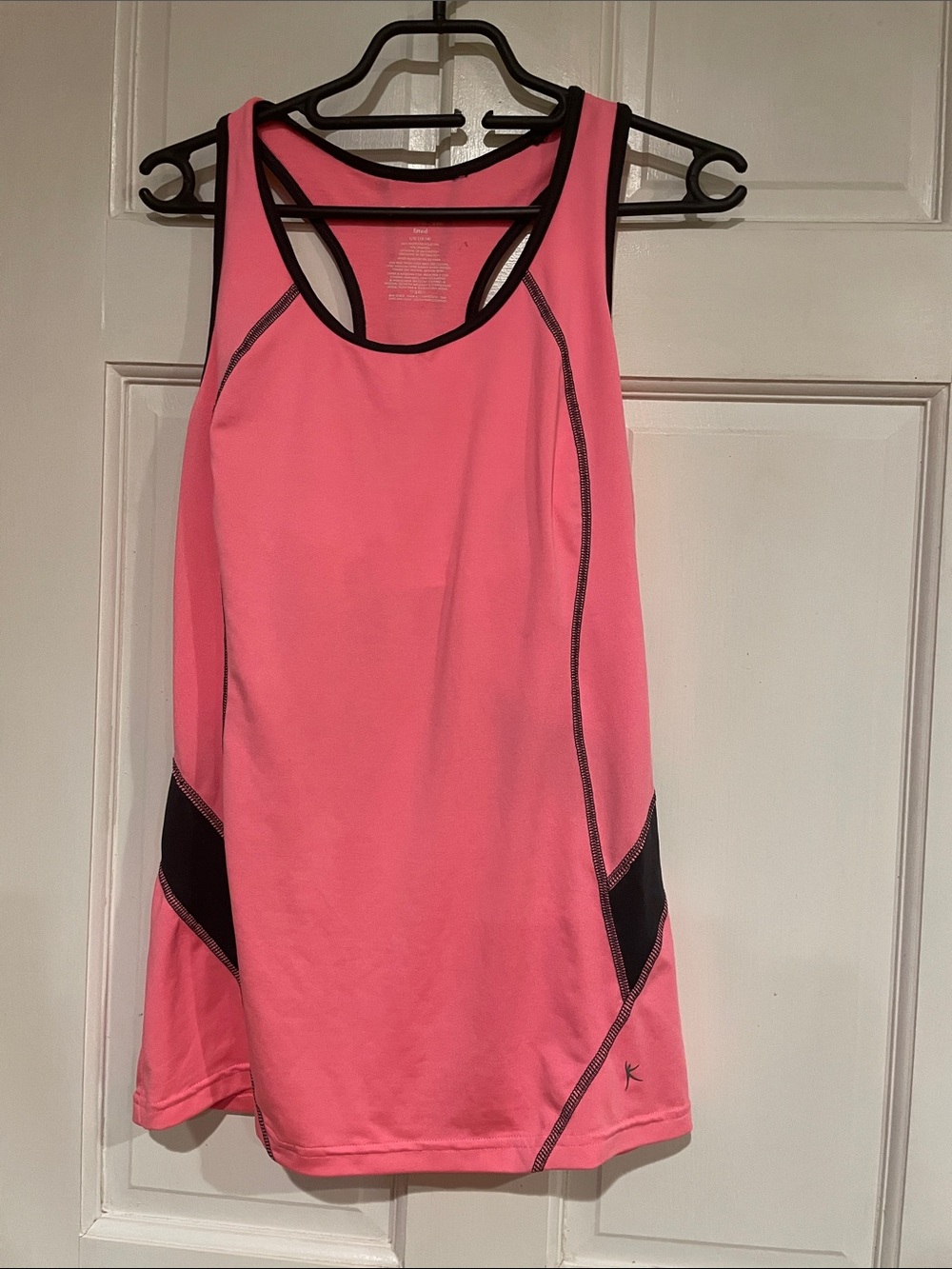 Danskin Pink Racerback Tank with Black Accents